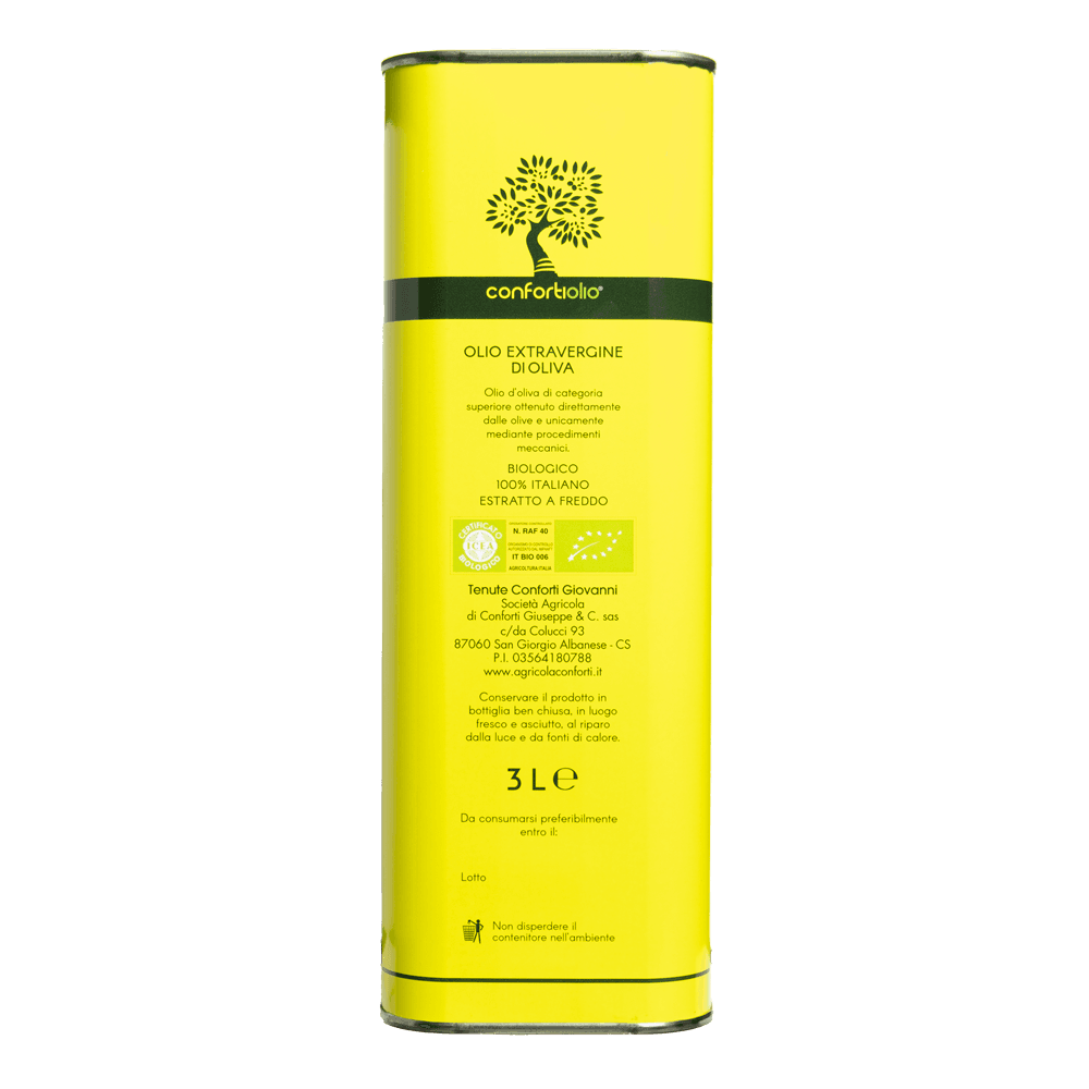 3 LITRI Olio Extra Vergine di Oliva Biologico - 100% ITALIANO - Estratto a Freddo - immagine 2