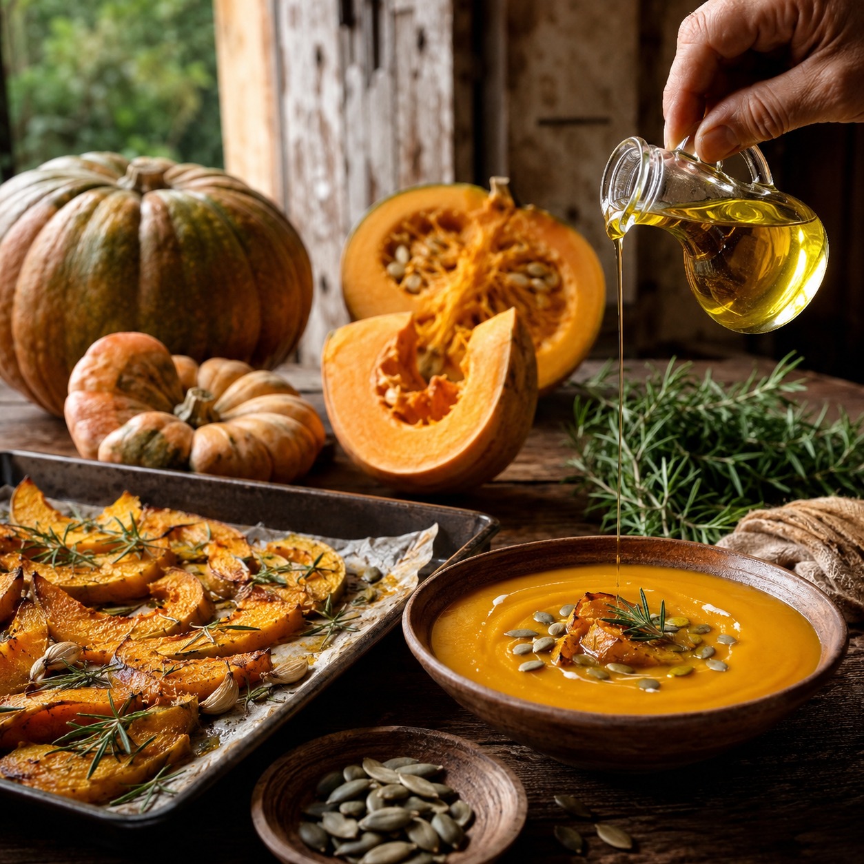 Ricette con la zucca al forno con olio extravergine di oliva Carolea